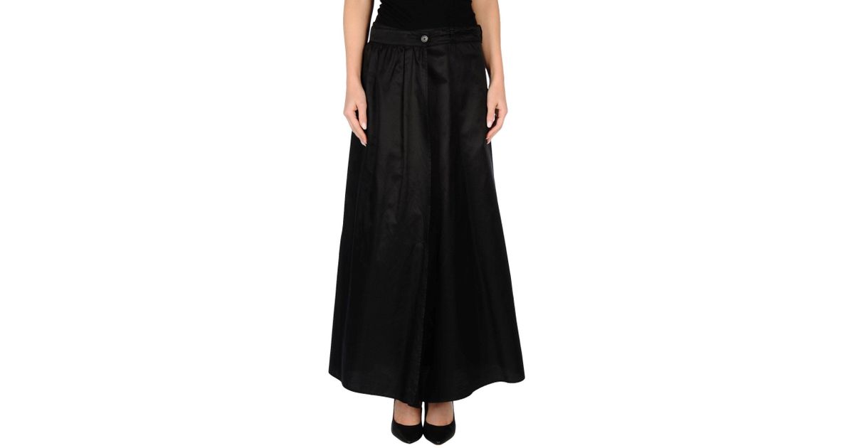 MM6 by Maison Martin Margiela Cotton Long Skirt in Black - Lyst