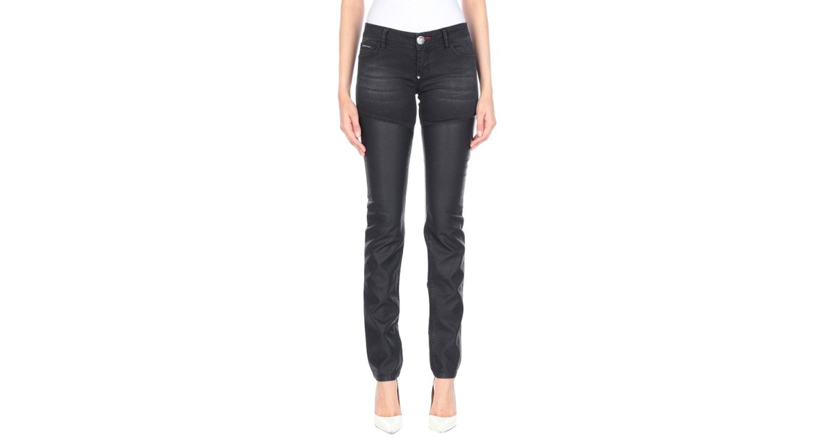 Philipp Plein Denim Trousers in Black - Lyst