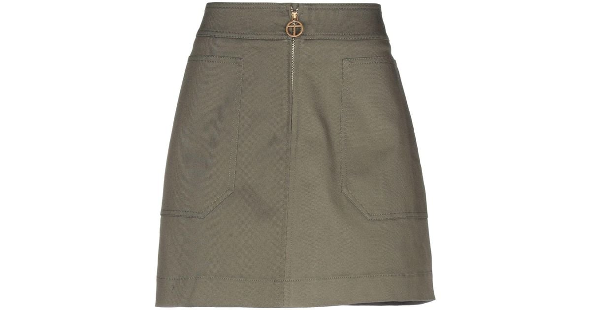 Tory Burch Cotton Mini Skirt in Military Green (Green) - Lyst