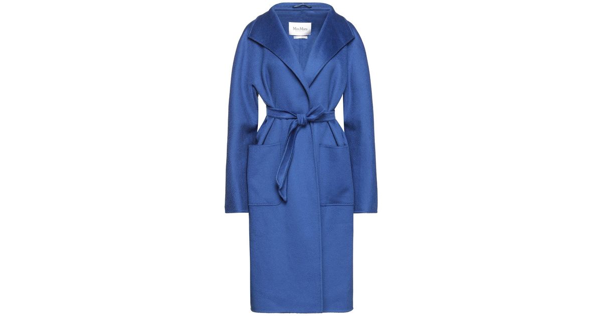 Max Mara Cashmere Overcoat in Blue | Lyst