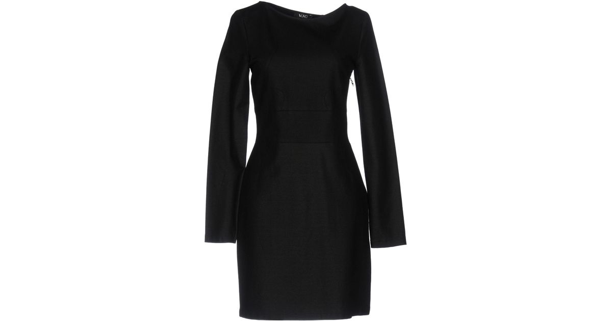 Versace Synthetic Short Dress in Black - Lyst