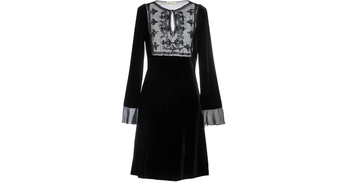 Blumarine Velvet Knee-length Dress in Black - Lyst