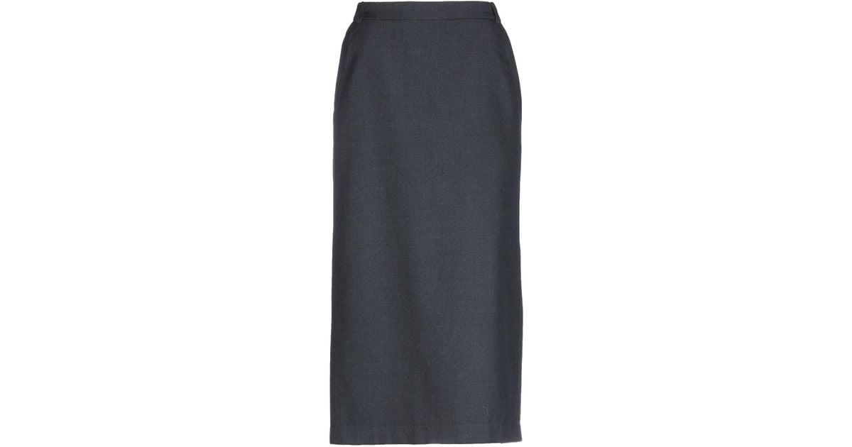 Aspesi Wool 3/4 Length Skirt in Lead (Gray) - Lyst