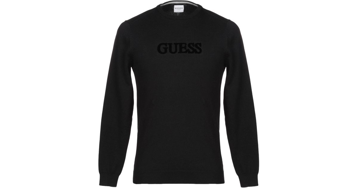 Guess Cotton Jumper in Black for Men Lyst