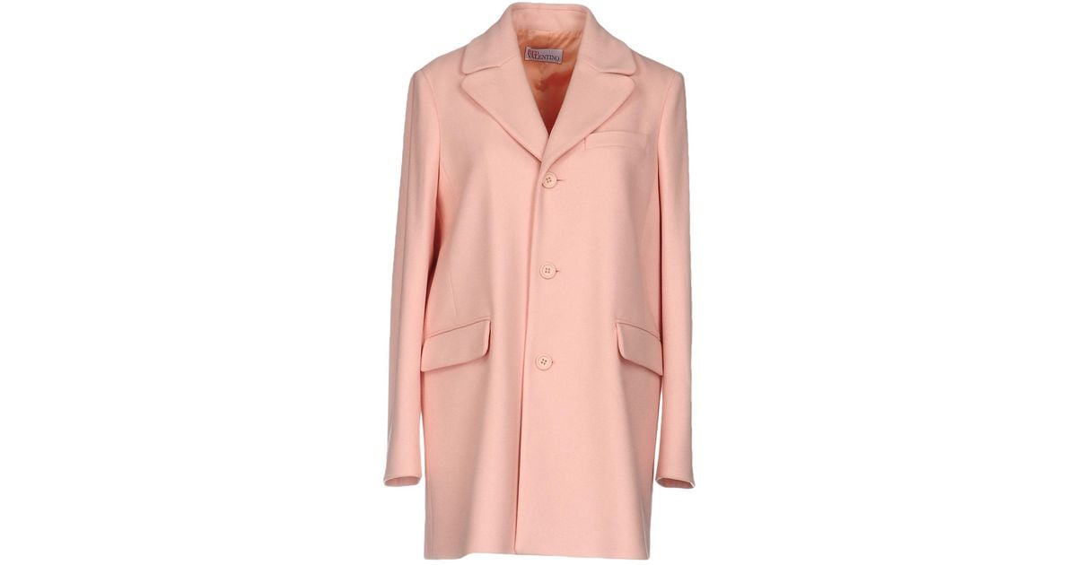 RED Valentino Wool Coat in Pink Lyst