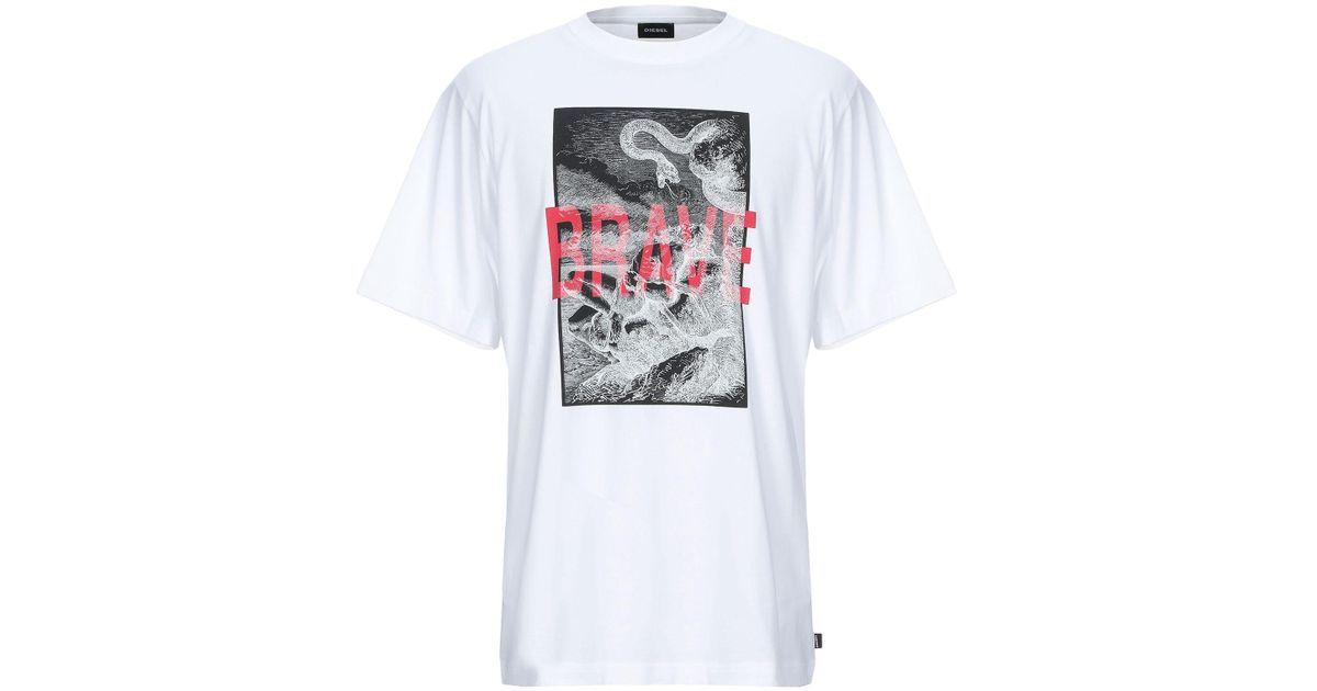 DIESEL Cotton T-shirt in White for Men - Lyst