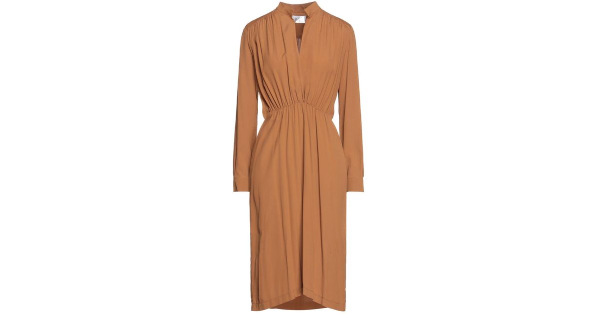 Niu Synthetic Midi Dress in Camel (Natural) | Lyst