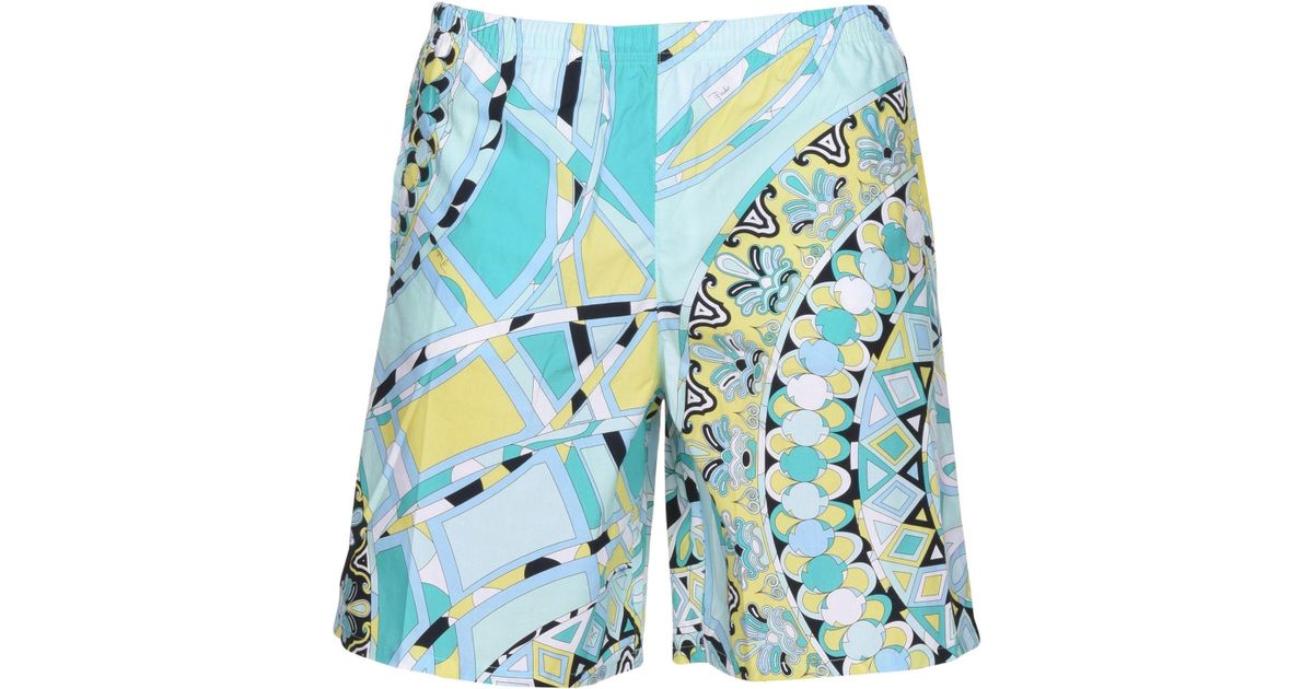 Emilio Pucci Swimming Trunks in Green for Men | Lyst