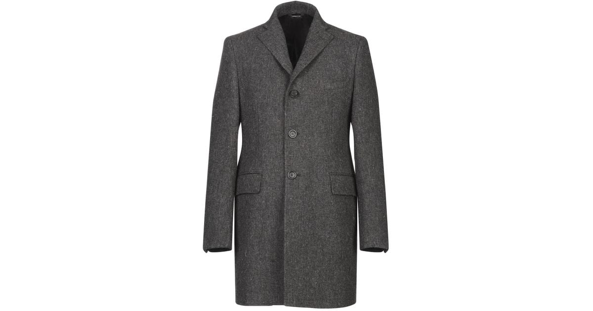 Tonello Wool Coat in Steel Grey (Gray) for Men - Lyst