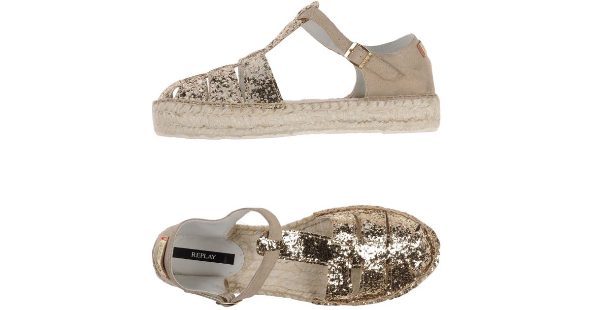 replay espadrilles gold