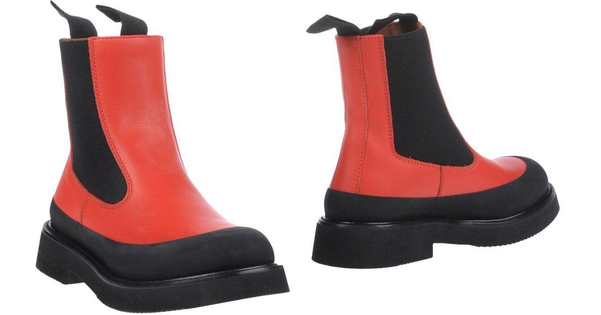 celine red snakeskin boots