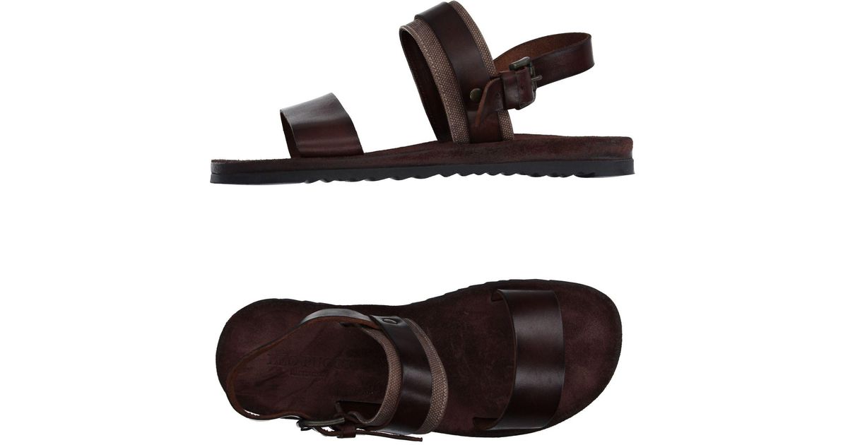 Leo Pucci Canvas Sandals in Dark Brown (Brown) for Men - Lyst