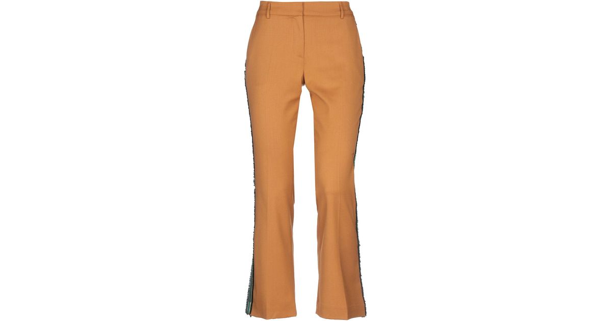 L'Autre Chose Flannel Casual Pants in Brown - Lyst
