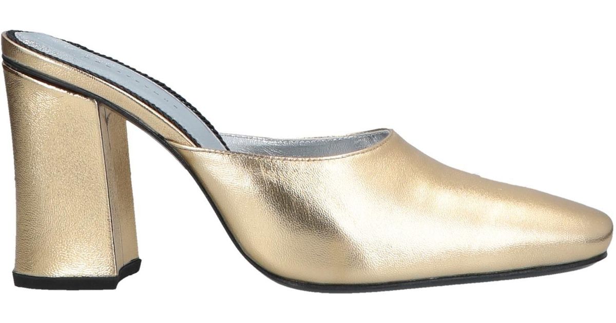 wide fit gold mules