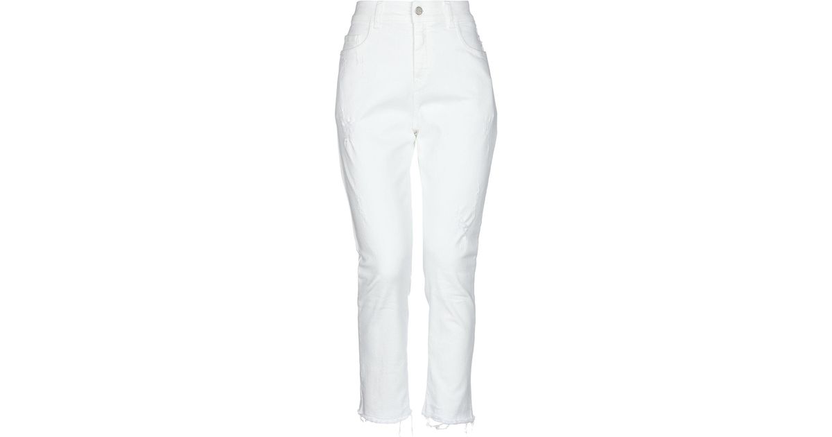 Manila Grace Denim Trousers in White - Lyst