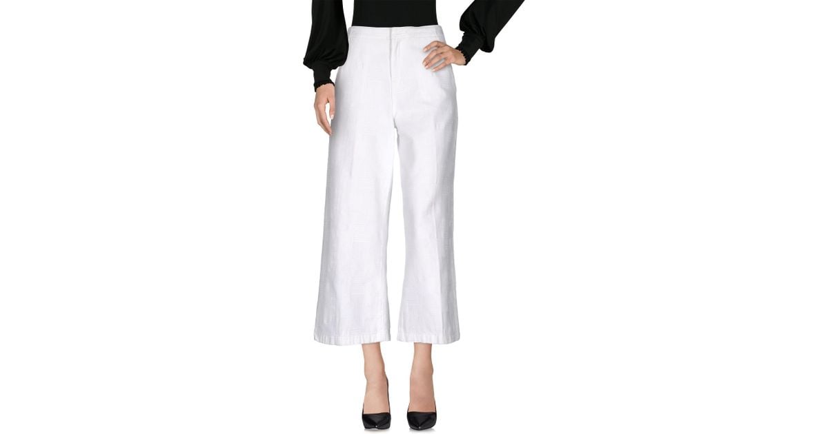 Tory Burch Cotton Casual Trouser in White - Save 84% - Lyst