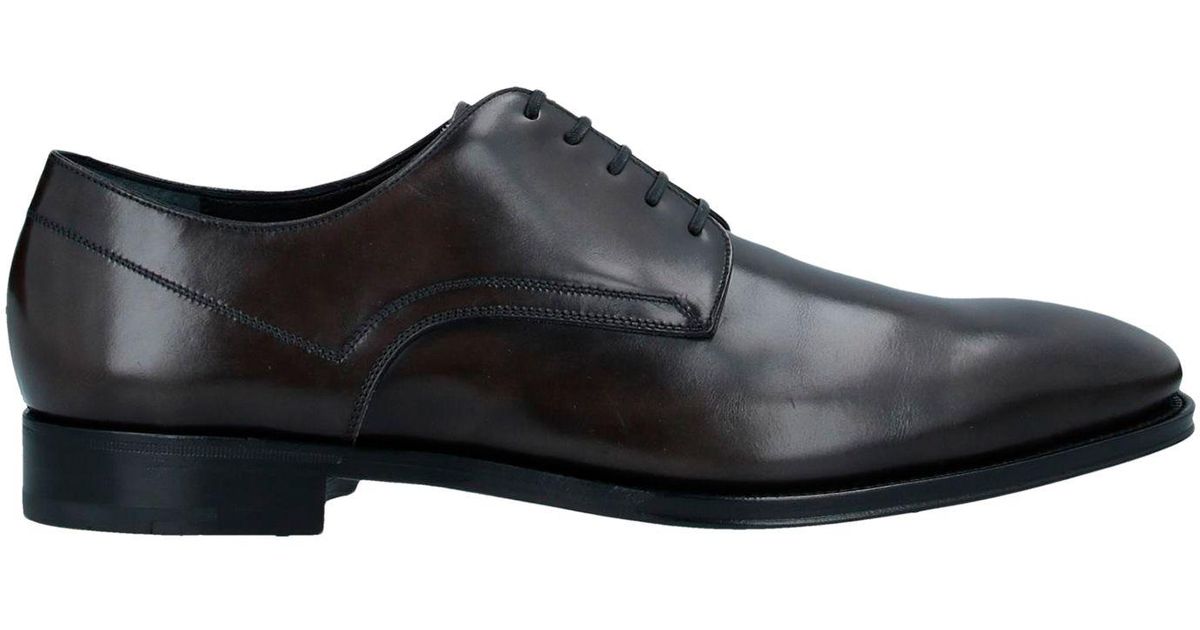 Ferragamo Leather Lace-up Shoe in Steel Grey (Gray) for Men - Lyst