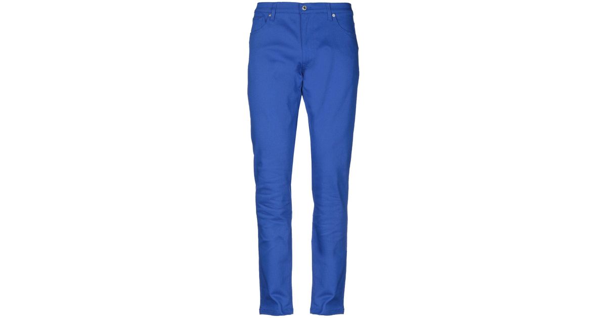 Moschino Cotton Casual Pants in Bright Blue (Blue) for Men - Lyst