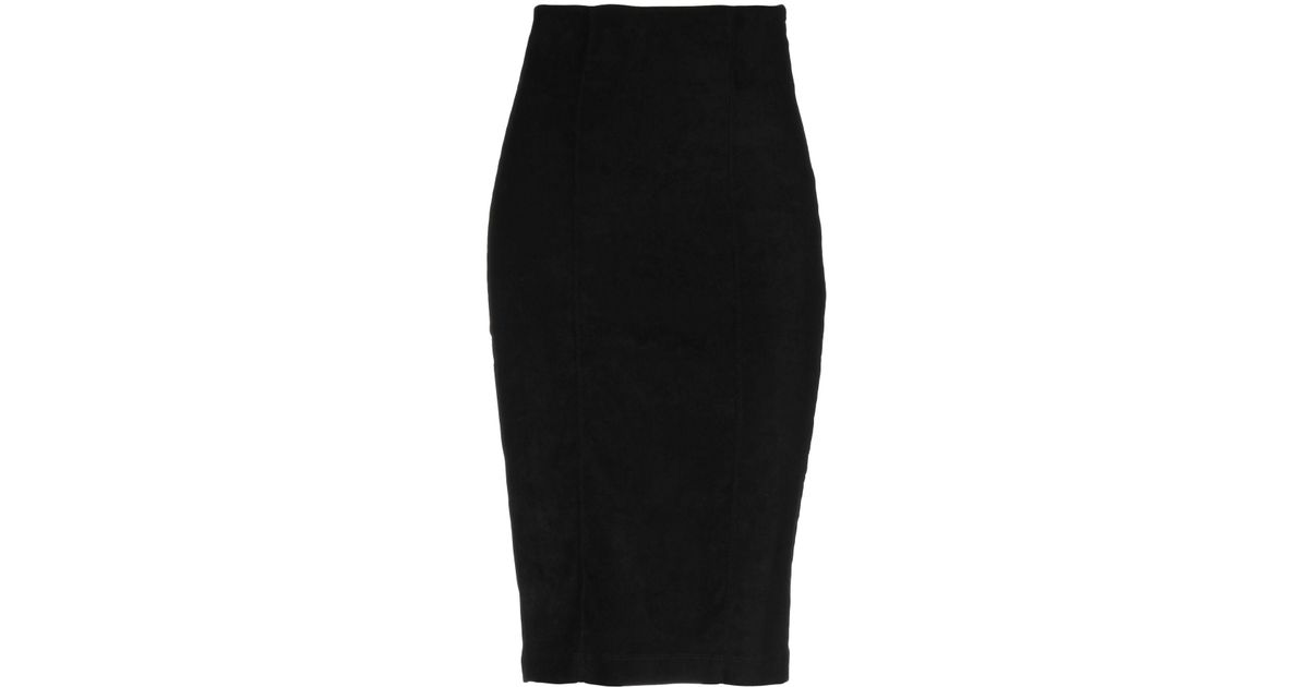 8pm Synthetic Knee Length Skirt in Black - Lyst