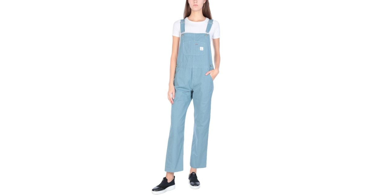 pastel blue overalls