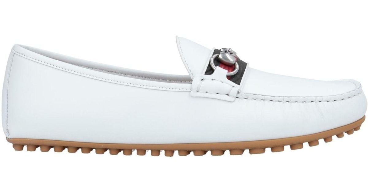 white gucci loafer slides