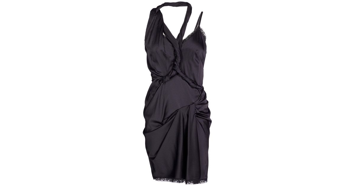 Alexander Wang Silk Short Dress in Black - Lyst