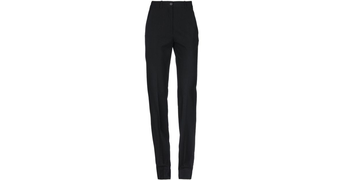 Maison Margiela Leather Casual Pants in Black - Lyst