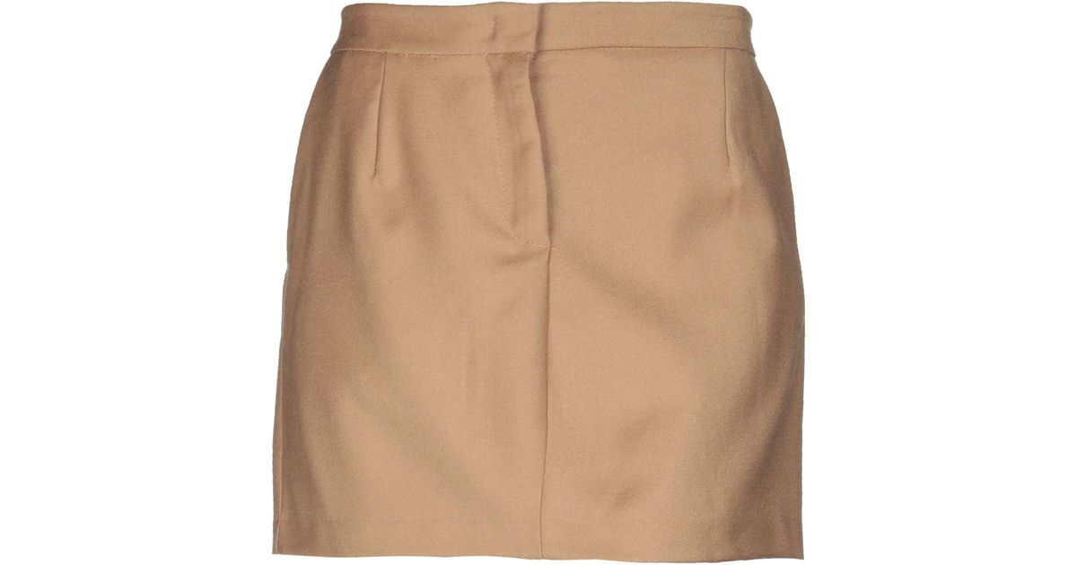 ViCOLO Flannel Mini Skirt in Camel (Natural) - Lyst