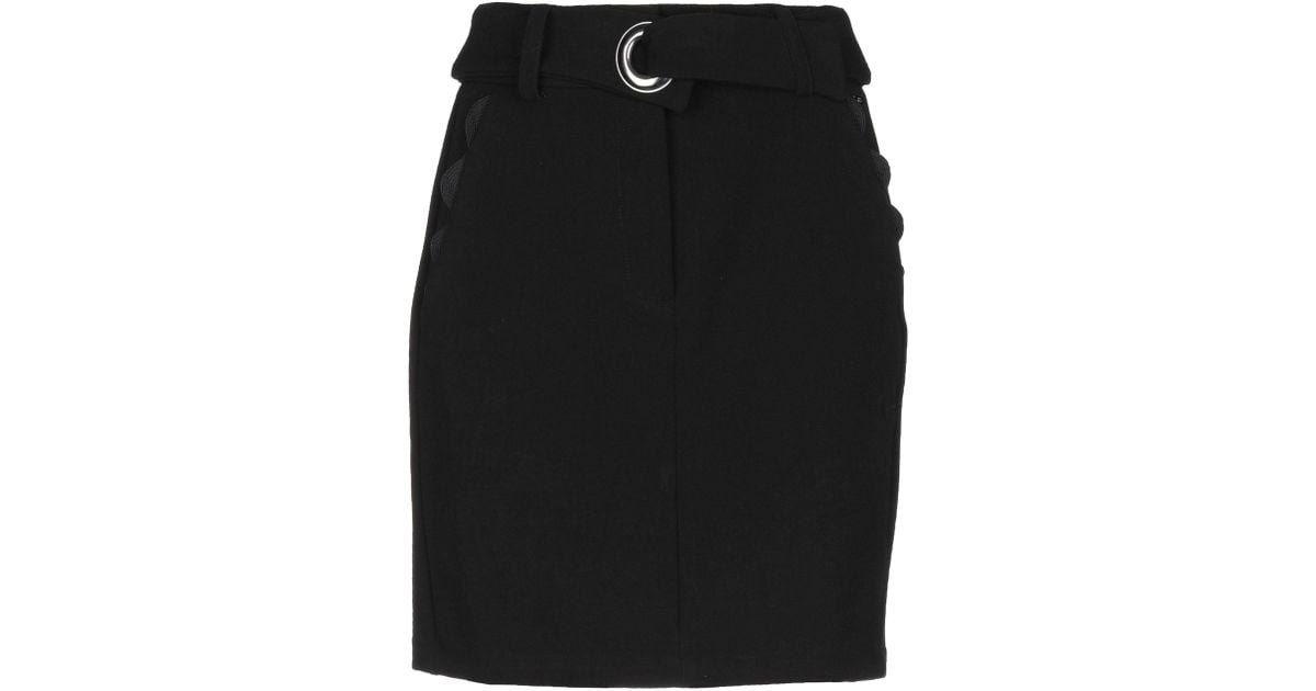 Armani Exchange Synthetic Knee Length Skirt in Black - Lyst