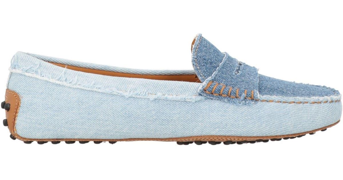 Tod's Loafers Textile Fibers in Blue Lyst UK