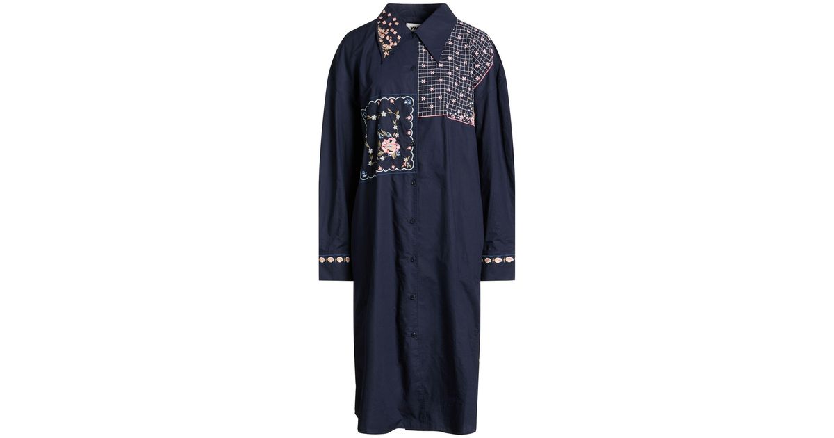 Ymc Color YMC Midnight Midi Dress Cotton in Blue | Lyst