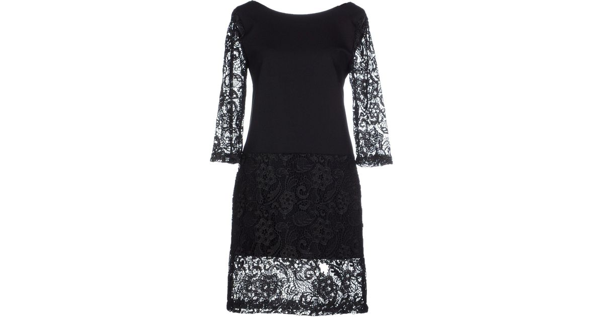 Daniela Fargion Lace Short Dress in Black | Lyst