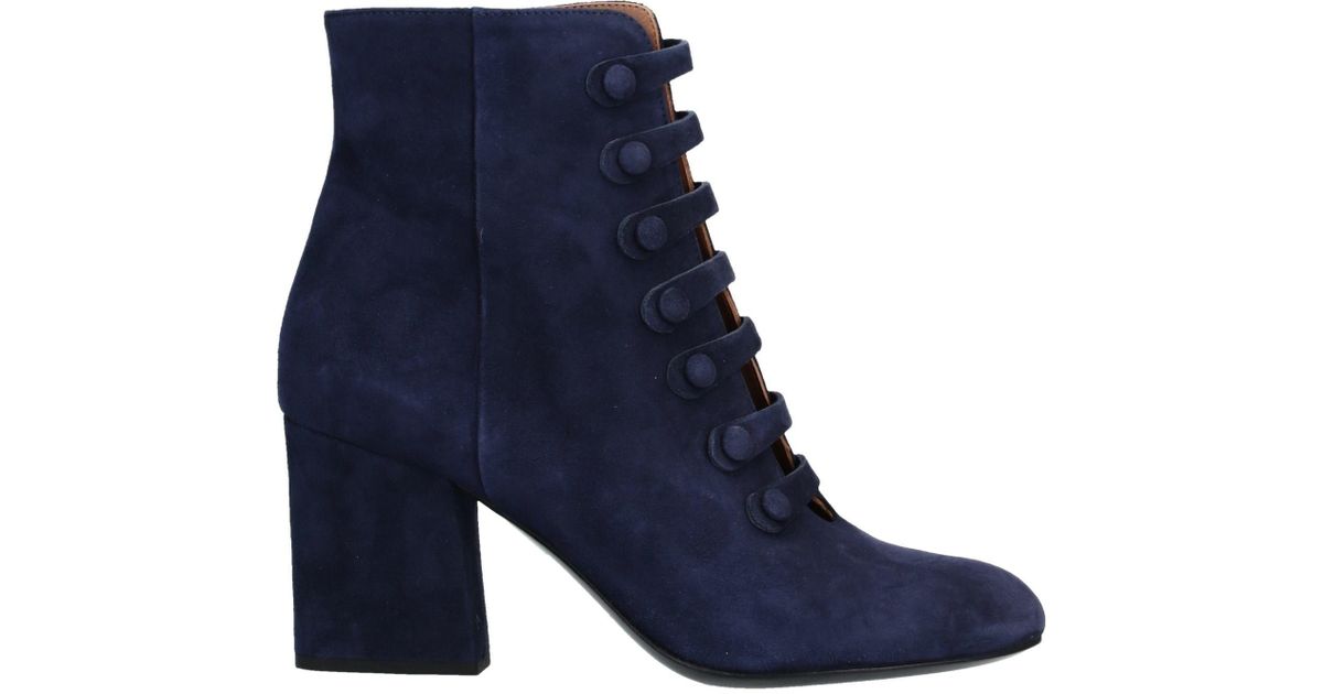 Emporio Armani Leather Ankle Boots in Dark Blue (Blue) - Lyst