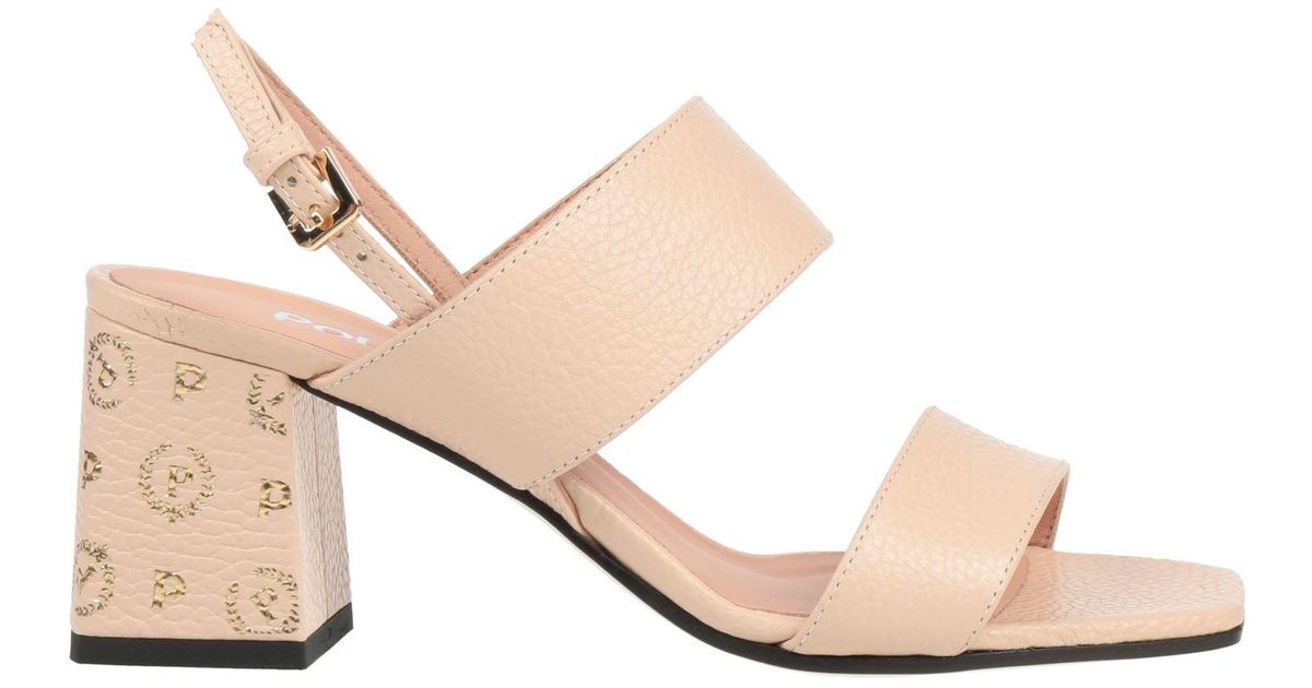 Slapi Pollini Pollini Blush Sandals Calfskin in Natural | Lyst