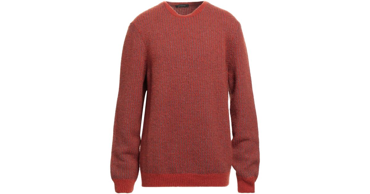 Ermenegildo Zegna Wolle Pullover aus Wolle in Rot für Herren Herren Bekleidung Pullover und Strickware Sweatjacken 