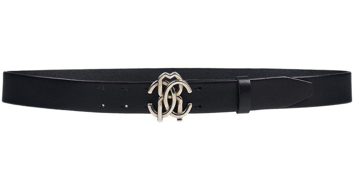 Roberto Cavalli Leather Belt in Black for Men - Lyst
