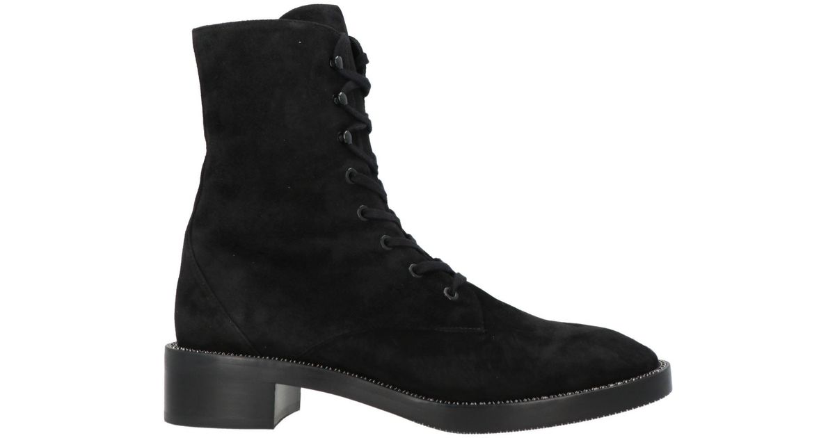 Stuart Foot Stuart Weitzman Ankle Boots Leather in Black | Lyst