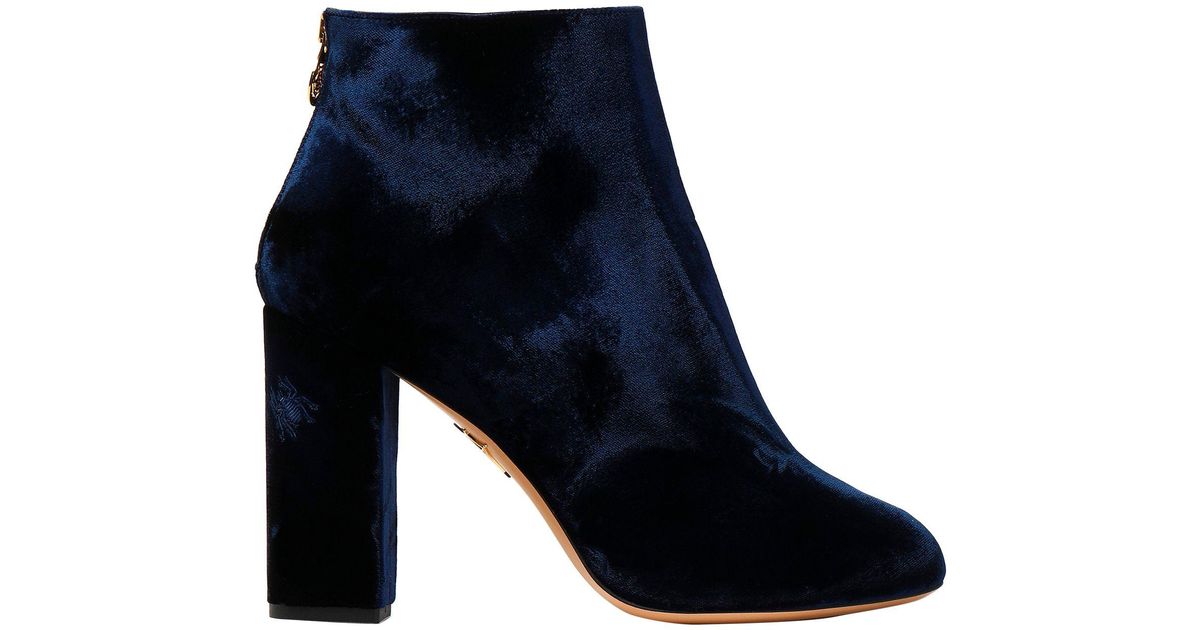 Charlotte Olympia Suede Ankle Boots in Dark Blue (Blue) - Lyst