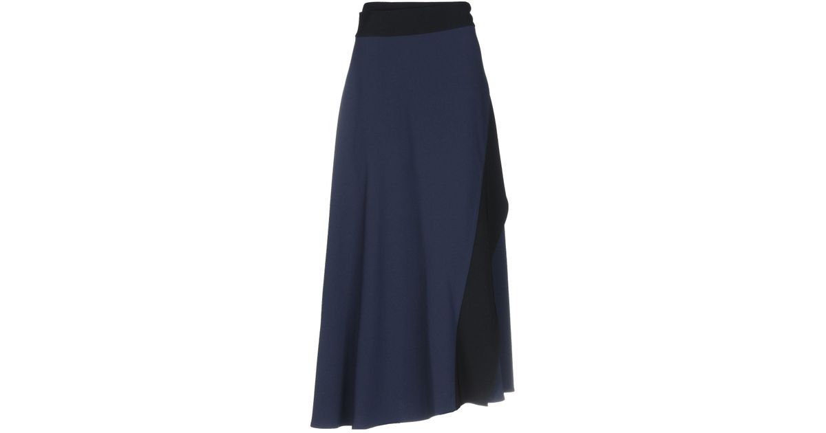 Diane von Furstenberg Synthetic Long Skirt in Dark Blue (Blue) - Lyst