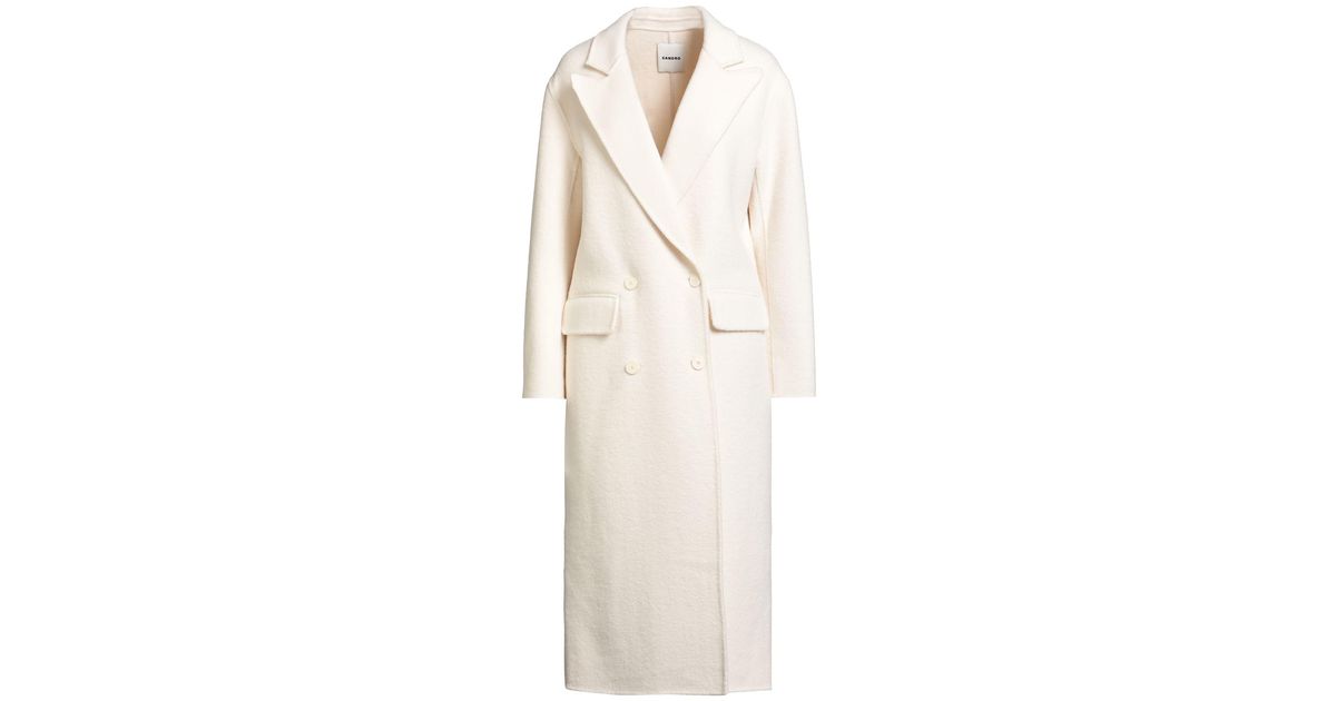 long wool coat sandro white coat