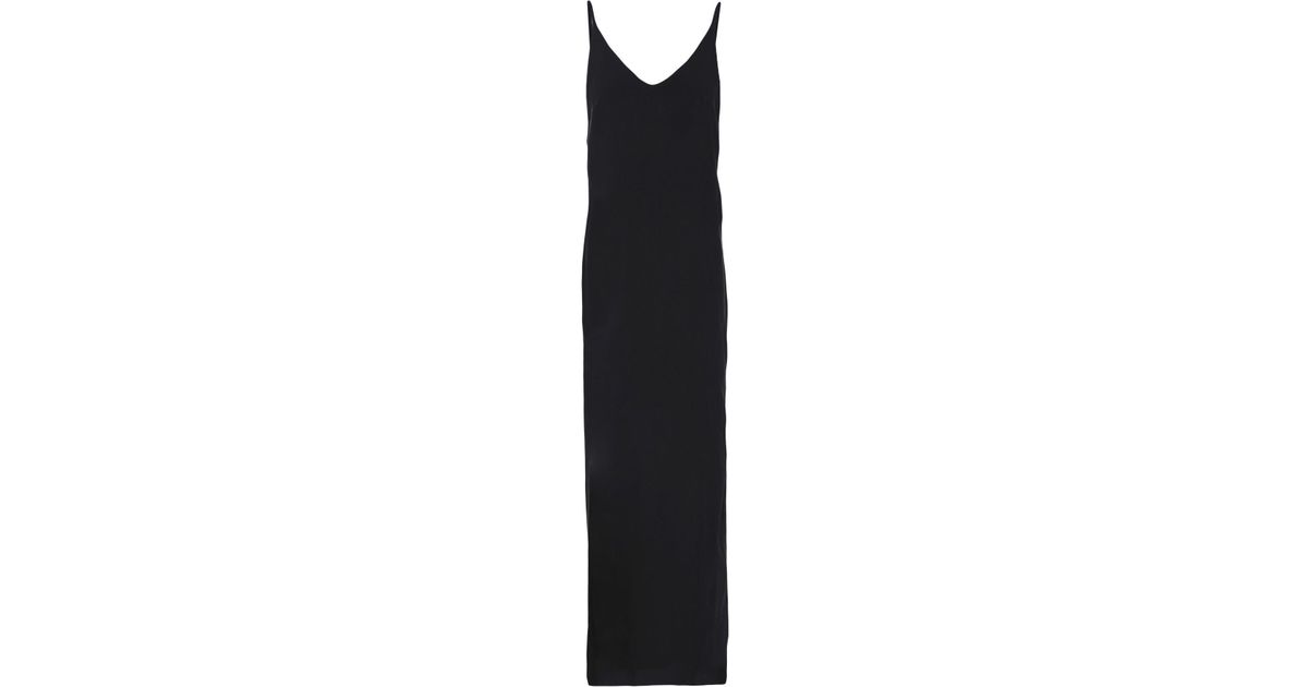 Isabel Benenato Silk Long Dress in Black - Lyst