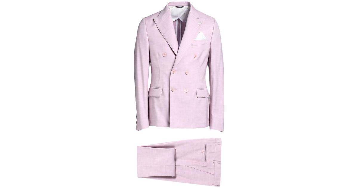 Grey Daniele Alessandrini Suit in Pink for Men | Lyst