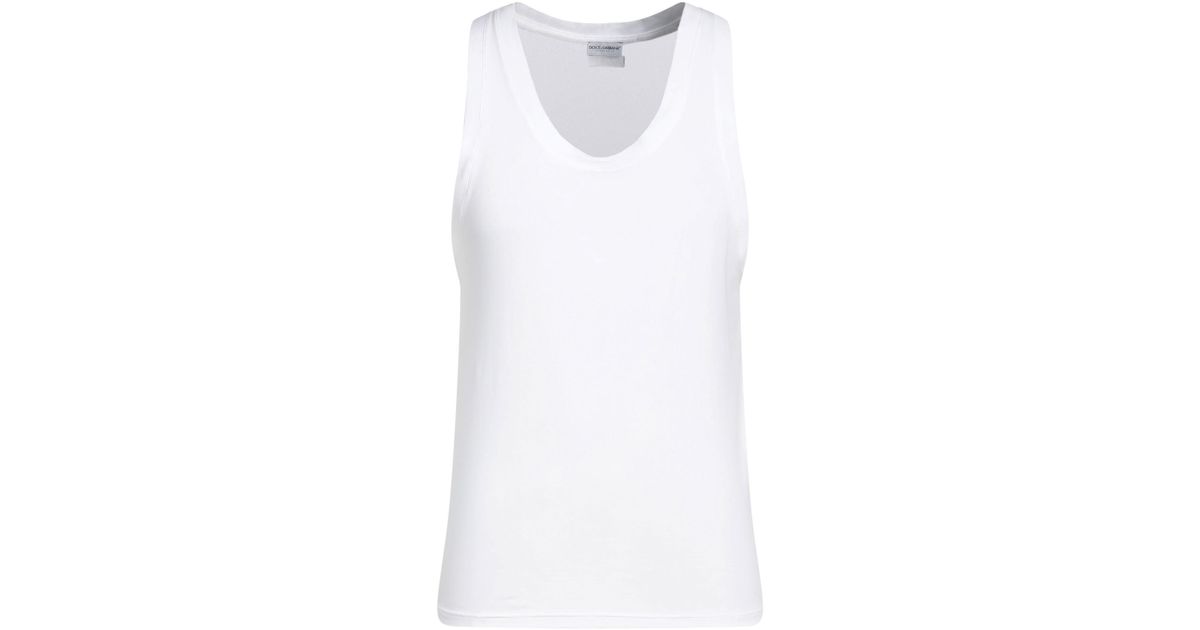 Dolce & Gabbana Cotton Undershirt in White for Men Lyst