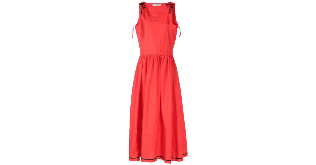 Philosophy Di Lorenzo Serafini Cotton 3 4 Length Dress In Red Lyst Philosophy Di Lorenzo Serafini Cotton 3 4 Length Dress In Red Lyst
