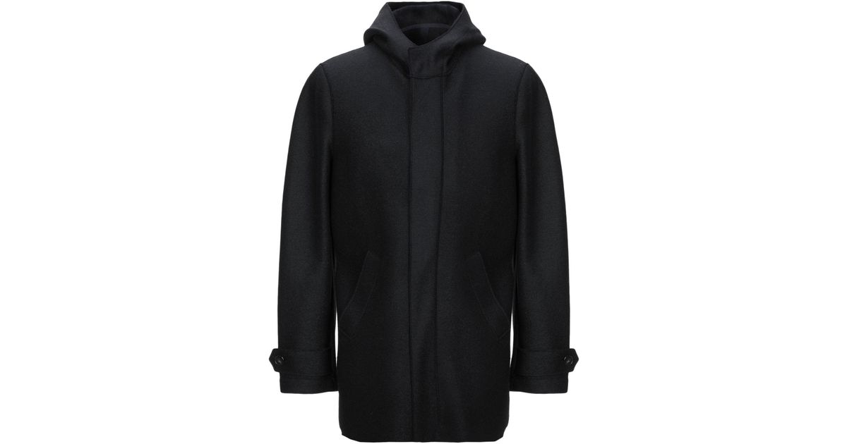 Harris Wharf London Wool Coat in Black for Men - Lyst