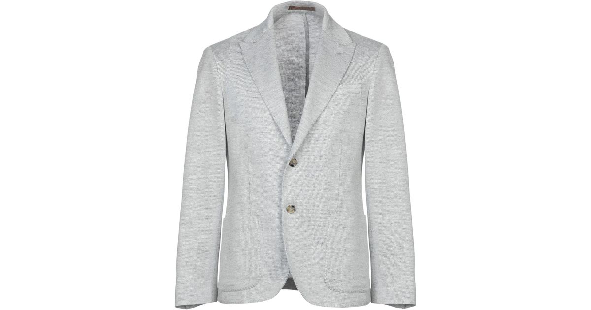Eleventy Linen Suit Jacket in Light Grey (Gray) for Men - Lyst