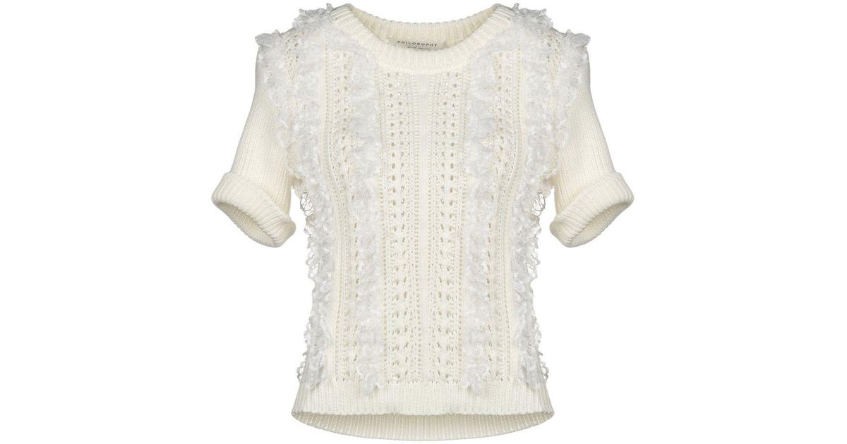 Philosophy Di Lorenzo Serafini Lace Sweater In White Lyst Philosophy Di Lorenzo Serafini Lace Sweater In White Lyst