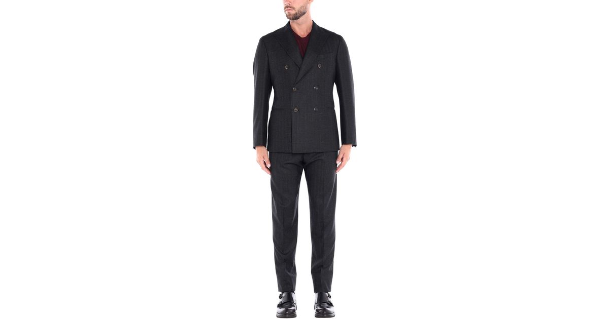 Boglioli Flannel Suit in Dark Brown (Brown) for Men - Lyst