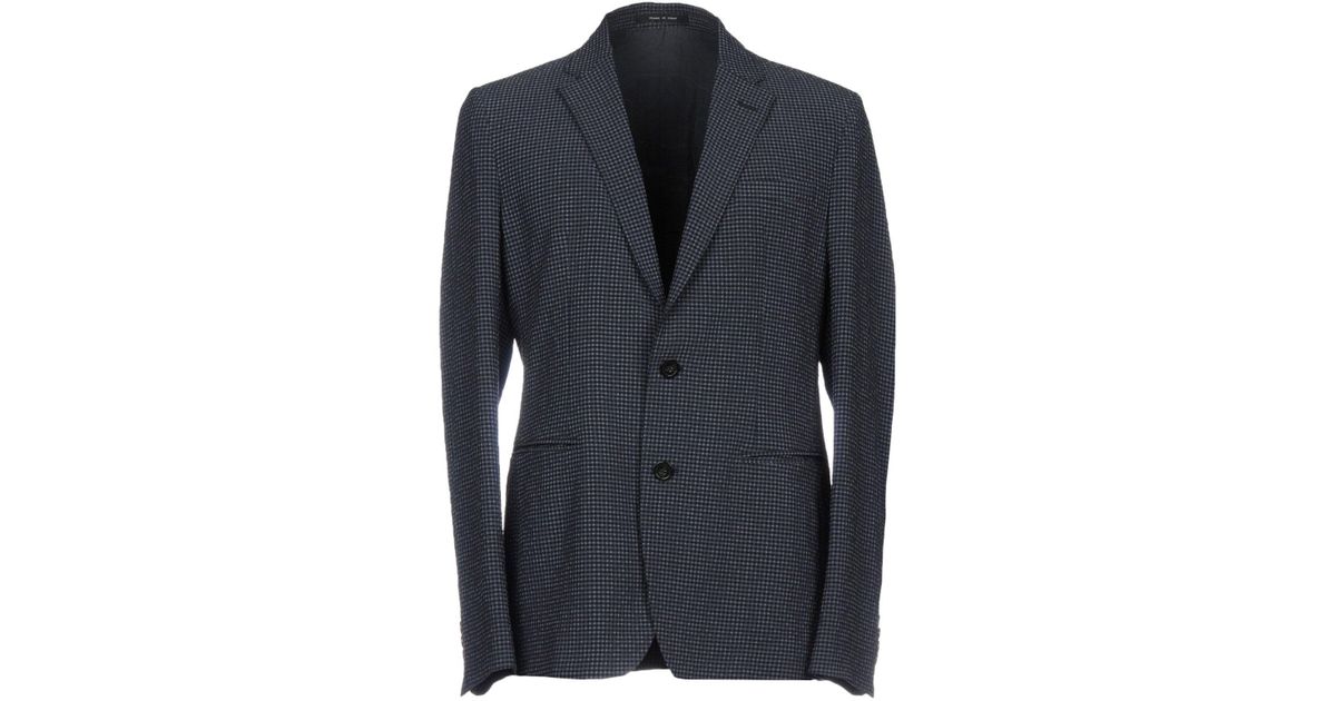 Emporio Armani Wool Suit Jacket in Dark Blue (Blue) for Men - Lyst