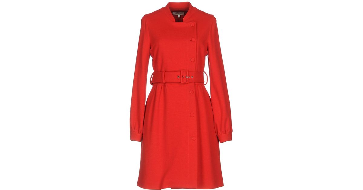 Paul & Joe Wool Overcoat in Red - Lyst